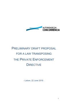 PRELIMINARY DRAFT PROPOSAL FOR A LAW TRANSPOSING