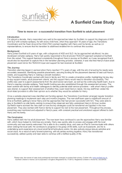 A successful transition from Sunfield to adult placement