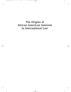 The Origins of African-American Interests in International Law