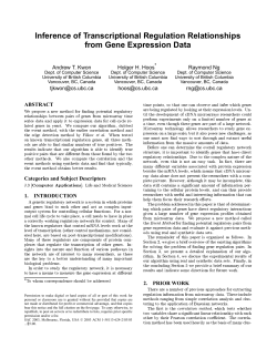 Inference of Transcriptional Regulation Relationships from Gene