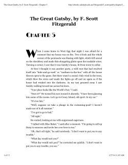 Ch 5 The Great Gatsby, by F. Scott Fitzgerald Chapter 5