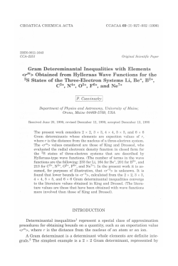 Gram Detereminantal Inequalities with Elements  Obtained from