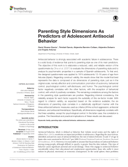 Parenting Style Dimensions as Predictors of Adolescent