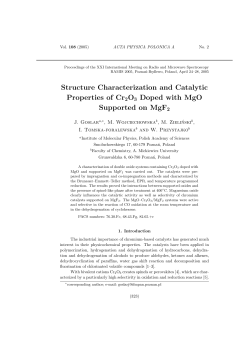 Structure Characterization and Catalytic Properties of Cr2O3 Doped