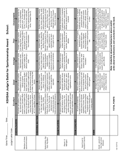KSHSAA Judge`s Ballot for Sportsmanship Award School:
