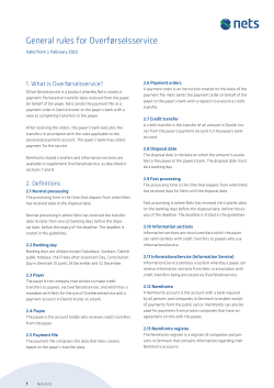 General rules for Overf&oslash;rselsservice