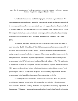 Improving the maintenance of word representations in short