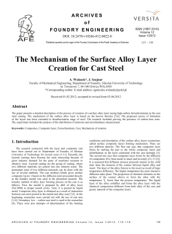 The Mechanism of the Surface Alloy Layer Creation for Cast Steel