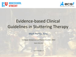 Evidence-based Guidelines in Speech and Language Therapy