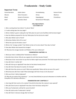 FRANKENSTEIN Study Guide 3.8.17
