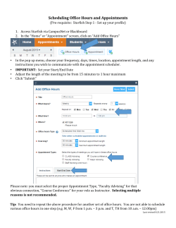 Scheduling Office Hours and Appointments