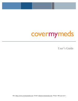 CoverMyMeds User Guide Update 09_14