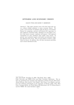 optimism and economic choice