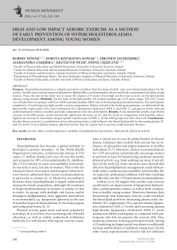 HIGH AND LOW IMPACT AEROBIC EXERCISE AS A METHOD OF