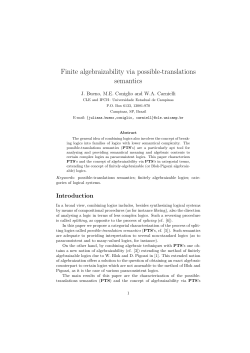 Finite algebraizability via possible
