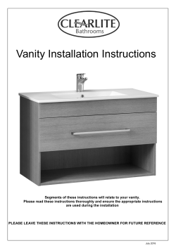 Clearlite Vanity Installation Instructions