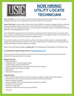 NOW HIRING! UTILITY LOCATE TECHNICIAN