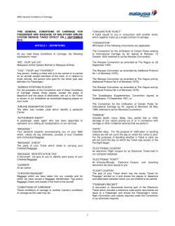 General Conditions of Carriage