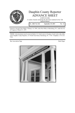 September 25, 2015 - Dauphin County Bar Association
