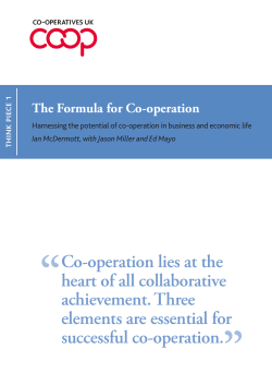 The Formula for Co-operation - Co