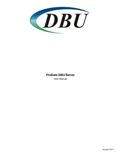 DBU/Server User Manual
