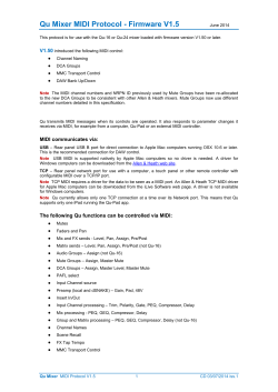 Qu Mixer MIDI Protocol - Firmware V1.5