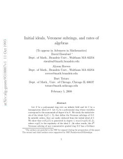 Initial ideals, Veronese subrings, and rates of algebras