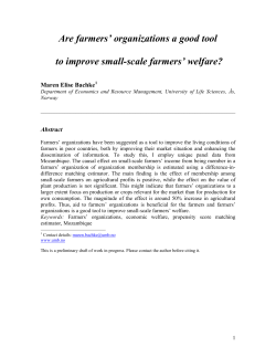 Are Farmers` Organizations a Good