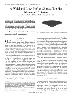 A Wideband, Low Profile, Shorted Top Hat Monocone Antenna