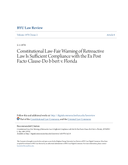 Constitutional Law-Fair Warning of Retroactive Law Is Sufficient