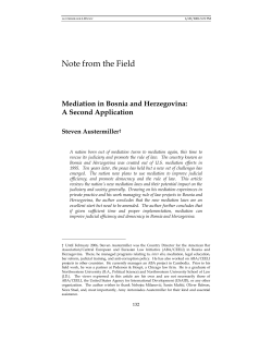 Mediation in Bosnia and Herzegovina