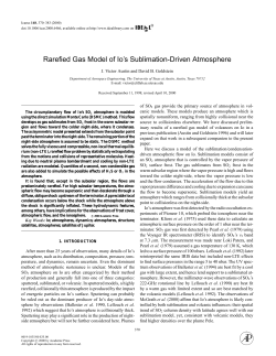 Rarefied Gas Model of Io`s Sublimation