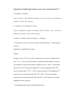 1 Implantation of labelled single nitrogen vacancy centers in