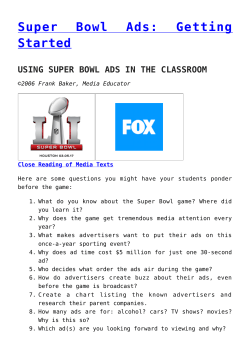 Super Bowl Ads: Getting Started