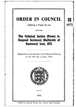 ORDER IN COUNCIL i IX - Guernsey Legal Resources