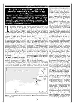 Strangers in a strange land: Egyptians in southern Palestine