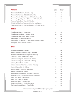 prosecco menu - Prosecco Trattoria