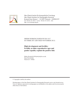 High development and fertility - the Max Planck Institute for