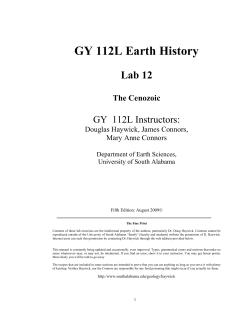GY 112L Earth History - University of South Alabama
