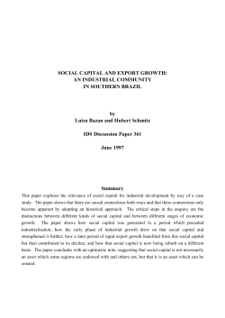 SOCIAL CAPITAL AND EXPORT GROWTH