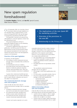 MANAGEMENT &ndash; New spam regulation foreshadowed