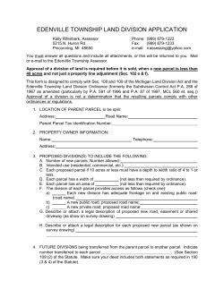 EDENVILLE TOWNSHIP LAND DIVISION APPLICATION