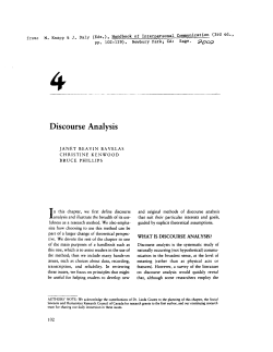 Discourse Analysis - University of Victoria