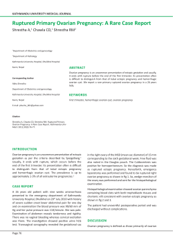 Ruptured Primary Ovarian Pregnancy