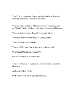 The History of Corporate Ownership and Control in Germany