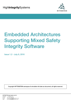 Paper 1: Embedded Architectures Supporting Mixed Safety Integrity