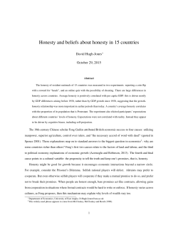 Honesty and beliefs about honesty in 15 countries