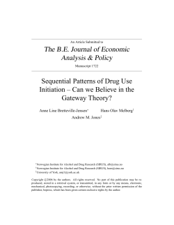 Sequential Patterns of Drug Use Initiation &OElig; Can we