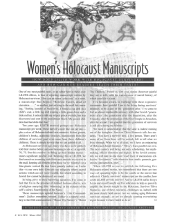HOW DOES LILITH WORK WITH HOLOCAUST SURVIVORS? AND
