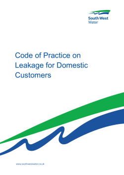 Code of Practice on Leakage for Domestic